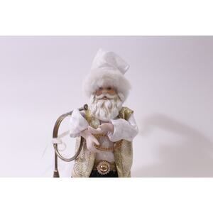 Traditions, Santa Figure, Bendable, White Gold, Christmas Decor, ~ 251222-WH 880